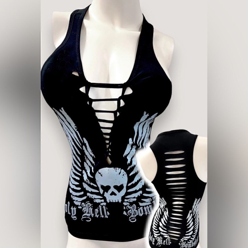 Bombshell Slashed Tank with Side Ties